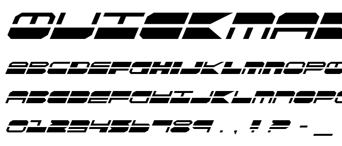 Quickmark Italic font